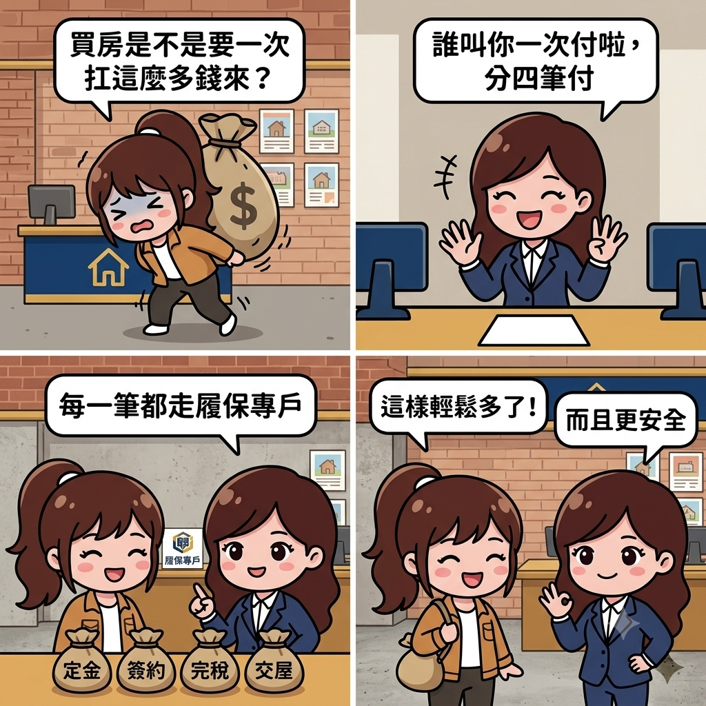 房產知識卡 — 成屋買賣價金怎麼付？四階段付款流程