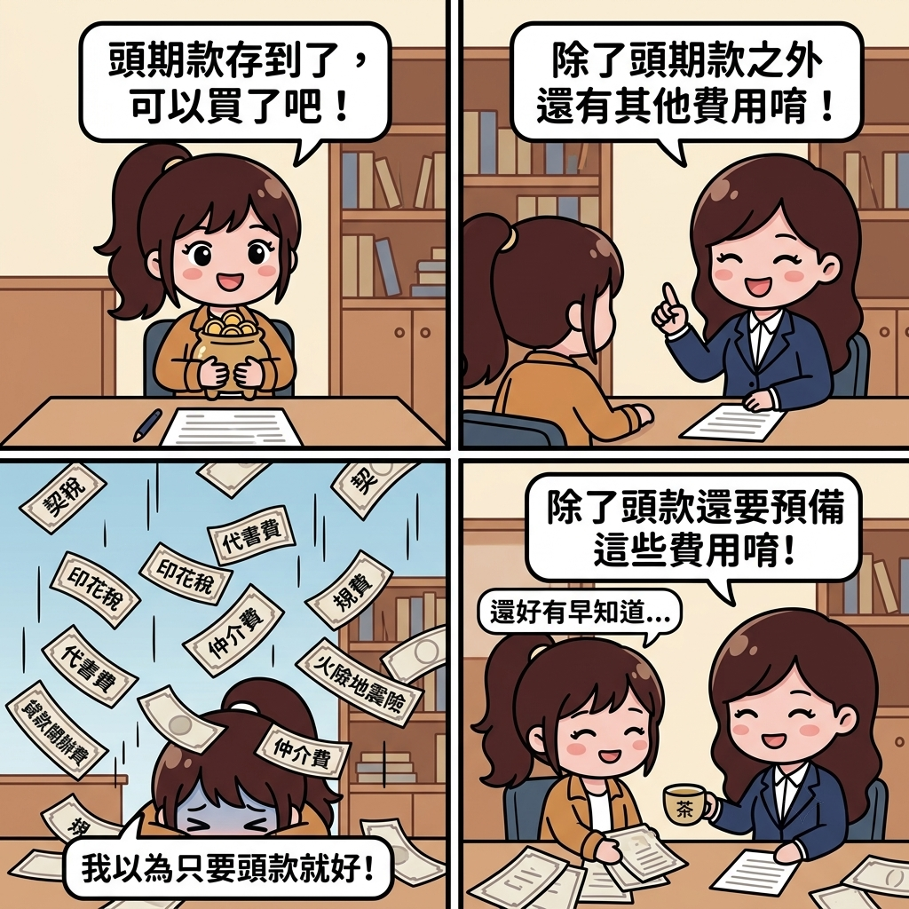 房產知識卡 — 買房除了頭期款還有哪些費用？隱藏成本一次看