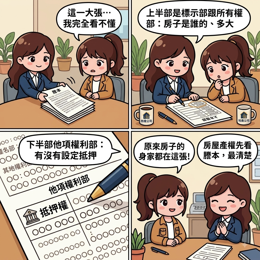 房產知識卡 — 謄本怎麼看？標示部、所有權部與他項權利部一次搞懂
